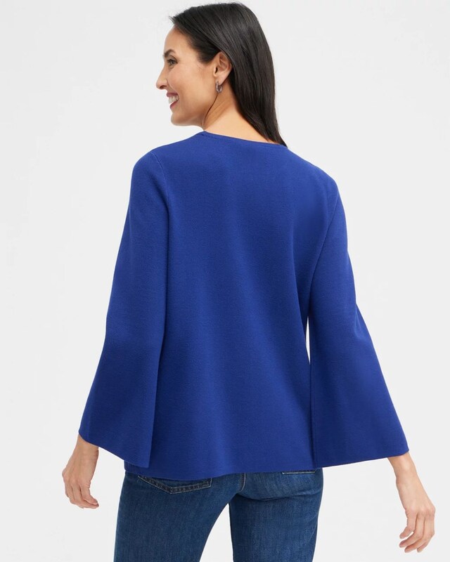 Gem Embellished Flare Sleeve Sweater - image 3